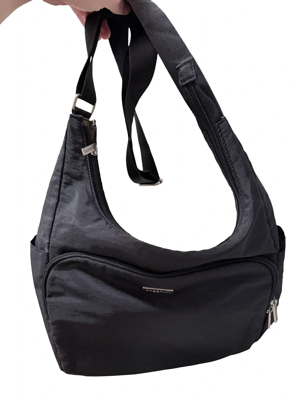 Baggallini Crossbody Shoulder Bag - Silver Logo